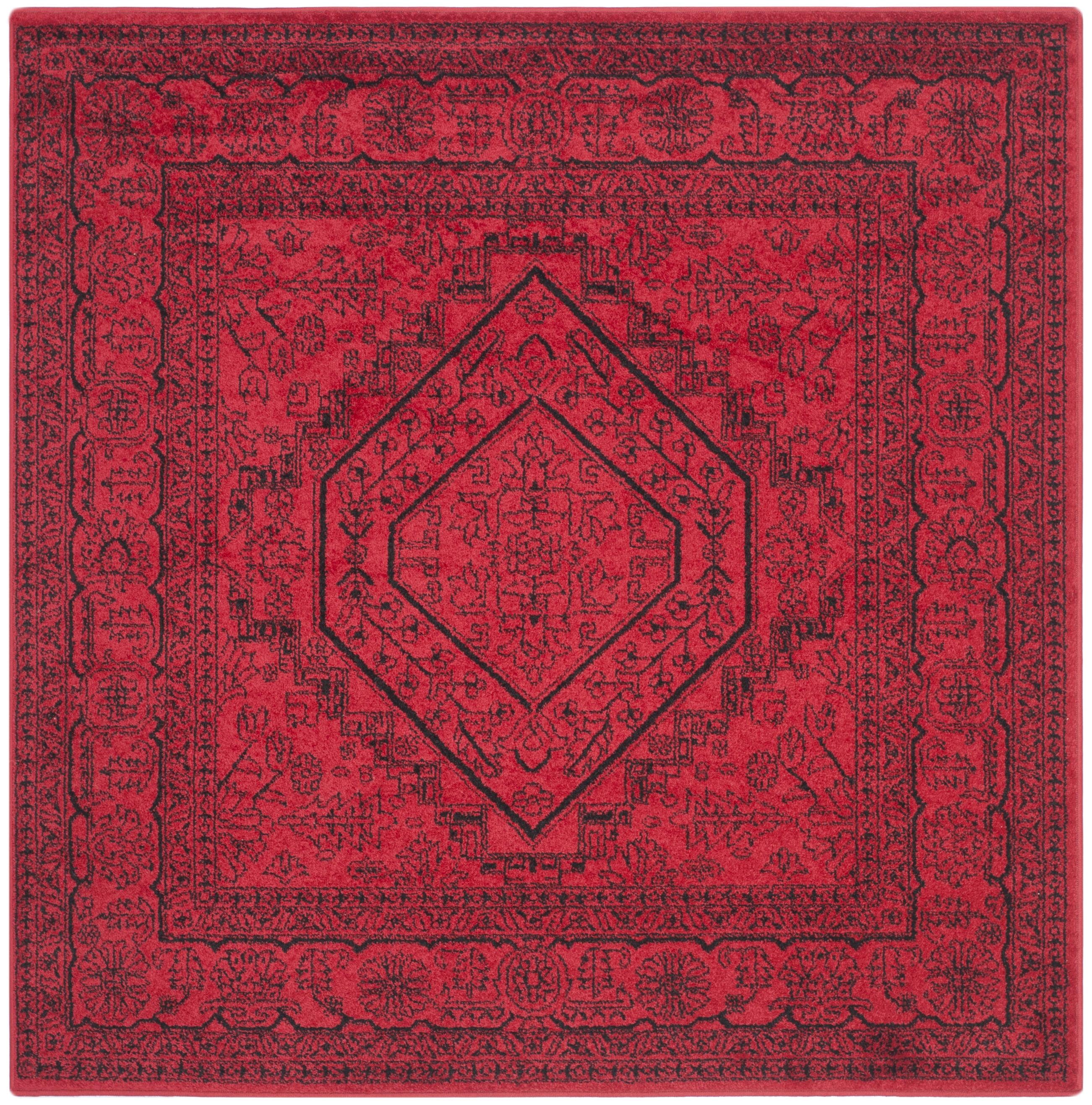 Adirondack ADR108 Power Loomed Area Rug - Red/Black - 6'x6' - Safavieh.