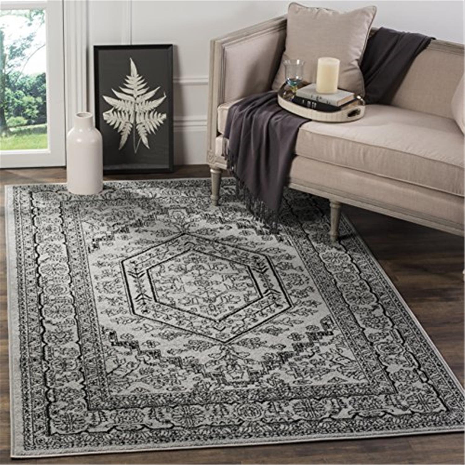 Adirondack ADR108 Power Loomed Area Rug - Silver/Black - 8'x10' - Safavieh.