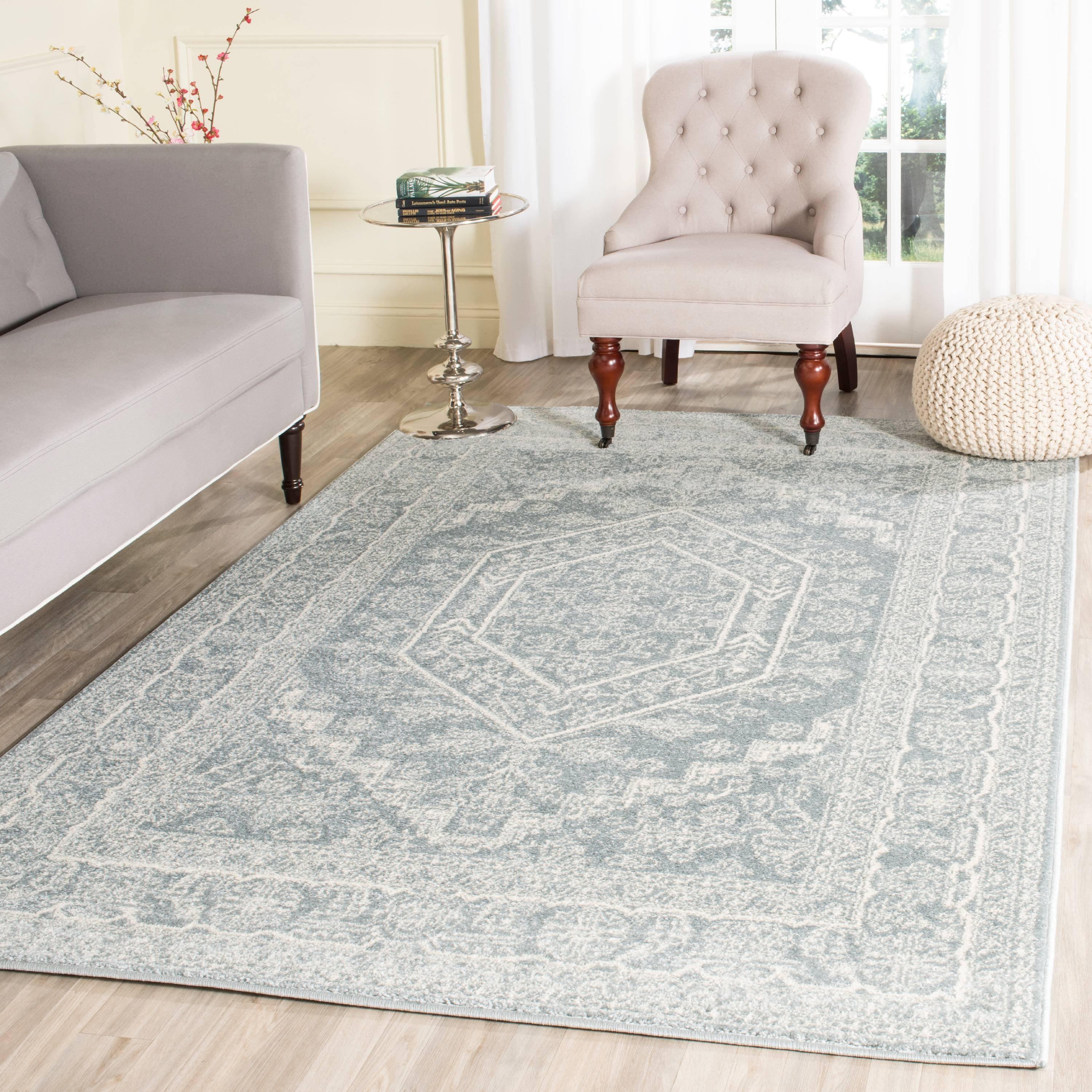 SAFAVIEH Adirondack Xavier Traditional Area Rug, Slate/Ivory, 10' x 10' Square