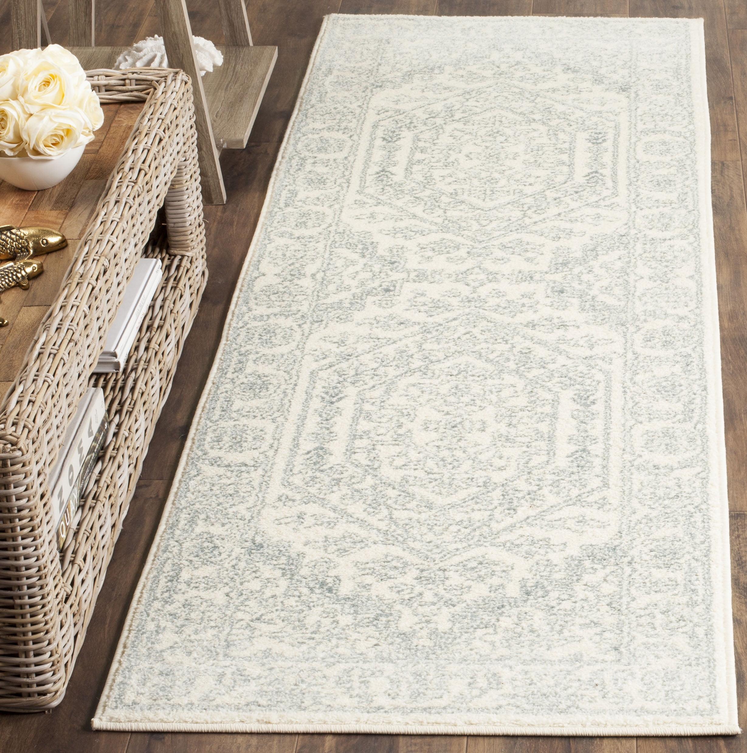 Adirondack ADR108 Power Loomed Runner Rug - Ivory/Slate - 2'6"x8' - Safavieh.