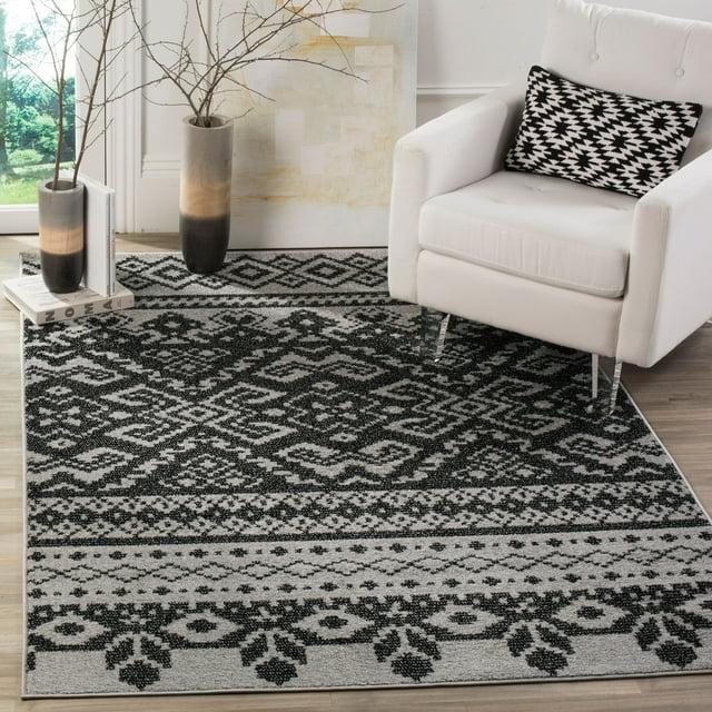 Adirondack ADR107 Machine Made Indoor Area Rug - Silver/Black - 6'x9' - Safavieh