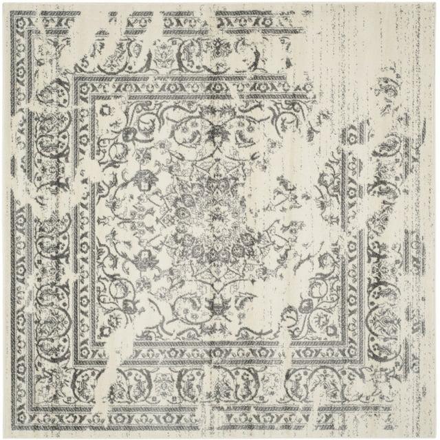 Adirondack ADR101 Power Loomed Area Rug - Ivory/Silver - 8'x8' - Safavieh.