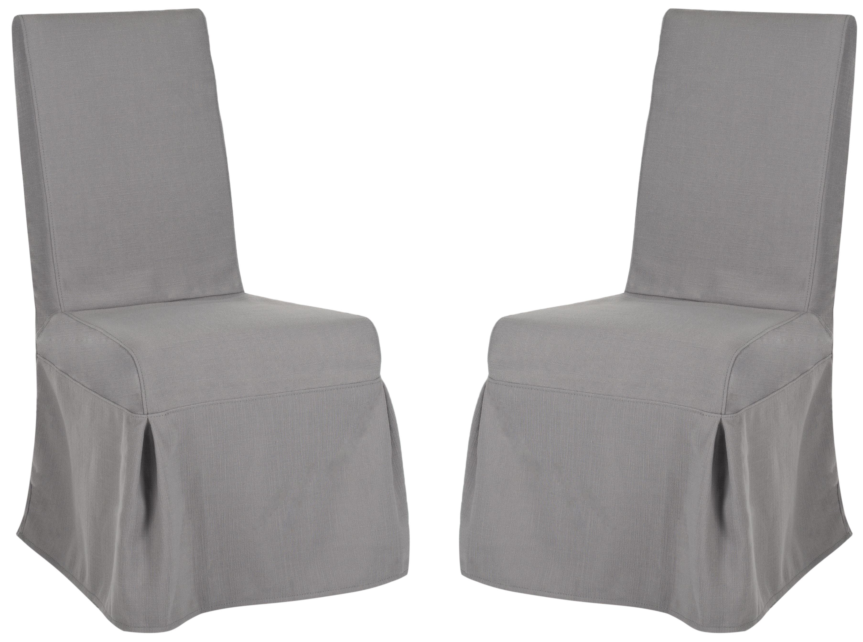 Adrianna Arctic Grey Slipcover Parsons Chair Set of 2