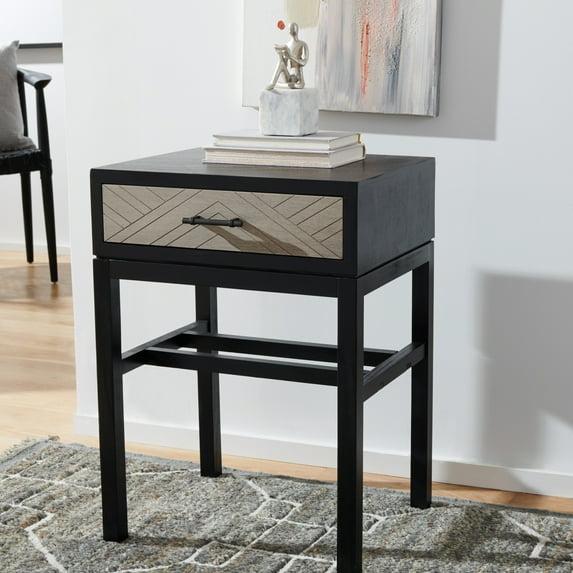 Ajana 1 Drawer Accent Table - Black - Safavieh.