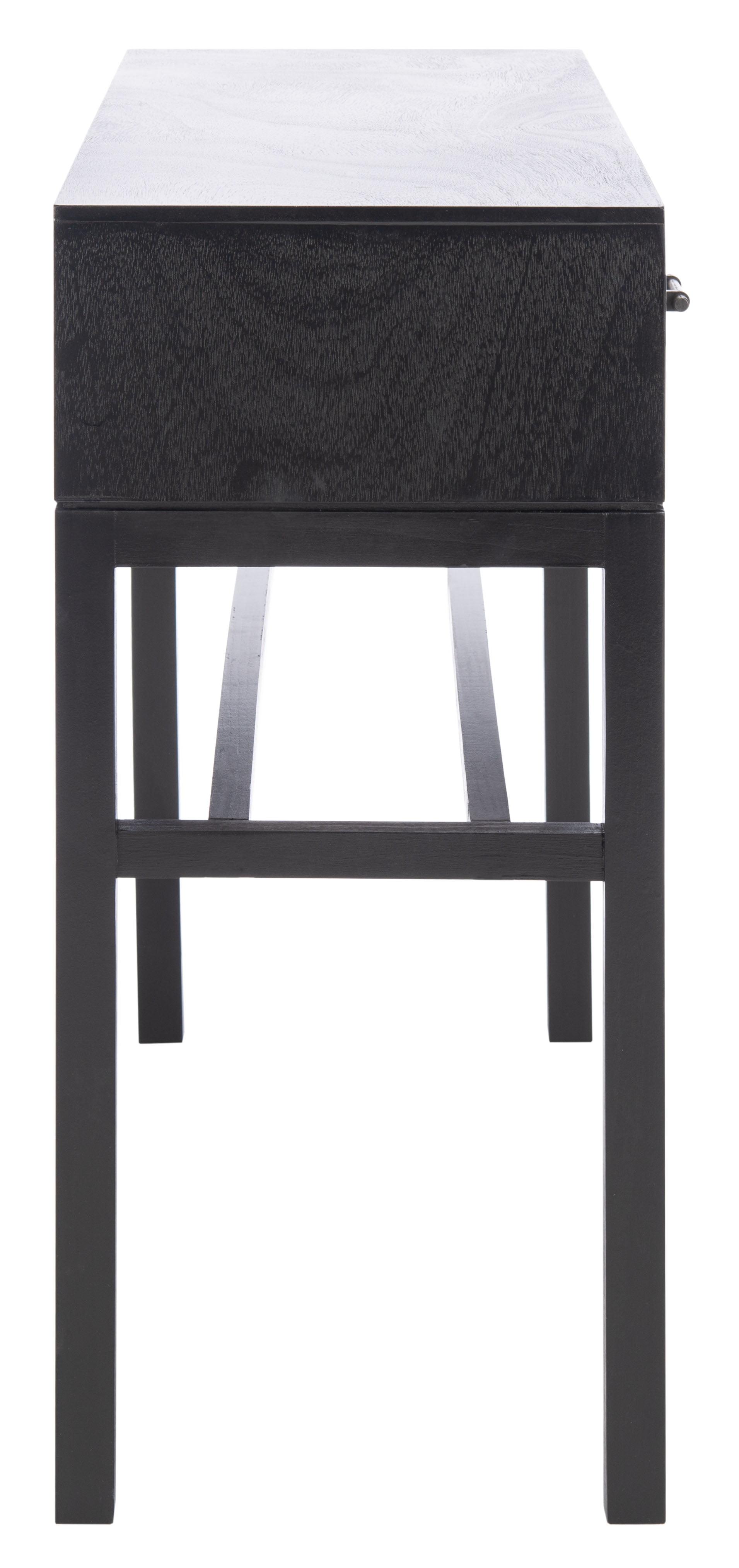 Modern Black and Greige Chevron Console Table with Storage