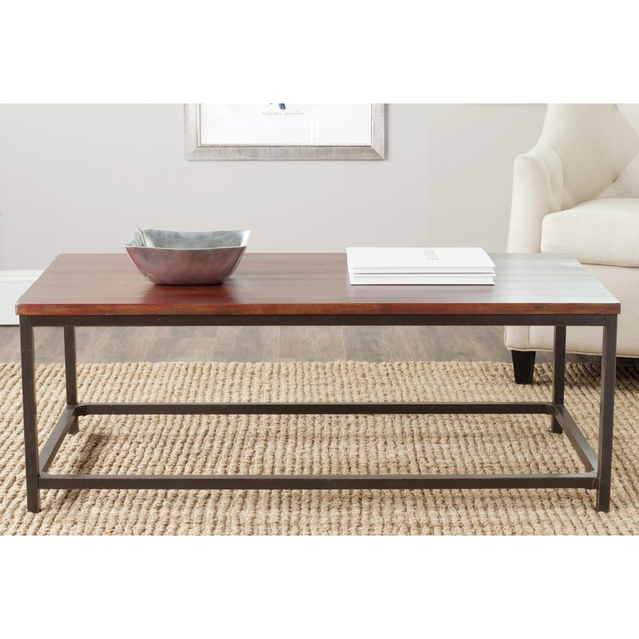 Alec Coffee Table - Distressed Maroon - Safavieh