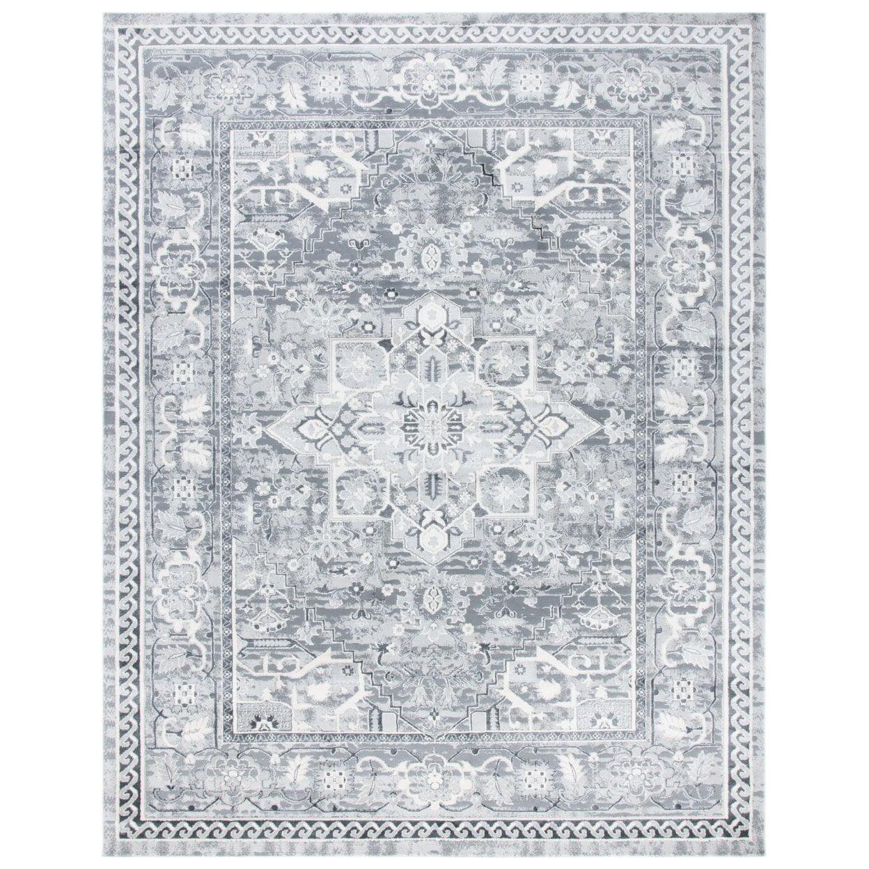 Beige and Grey Luxe Transitional 54" Synthetic Rug