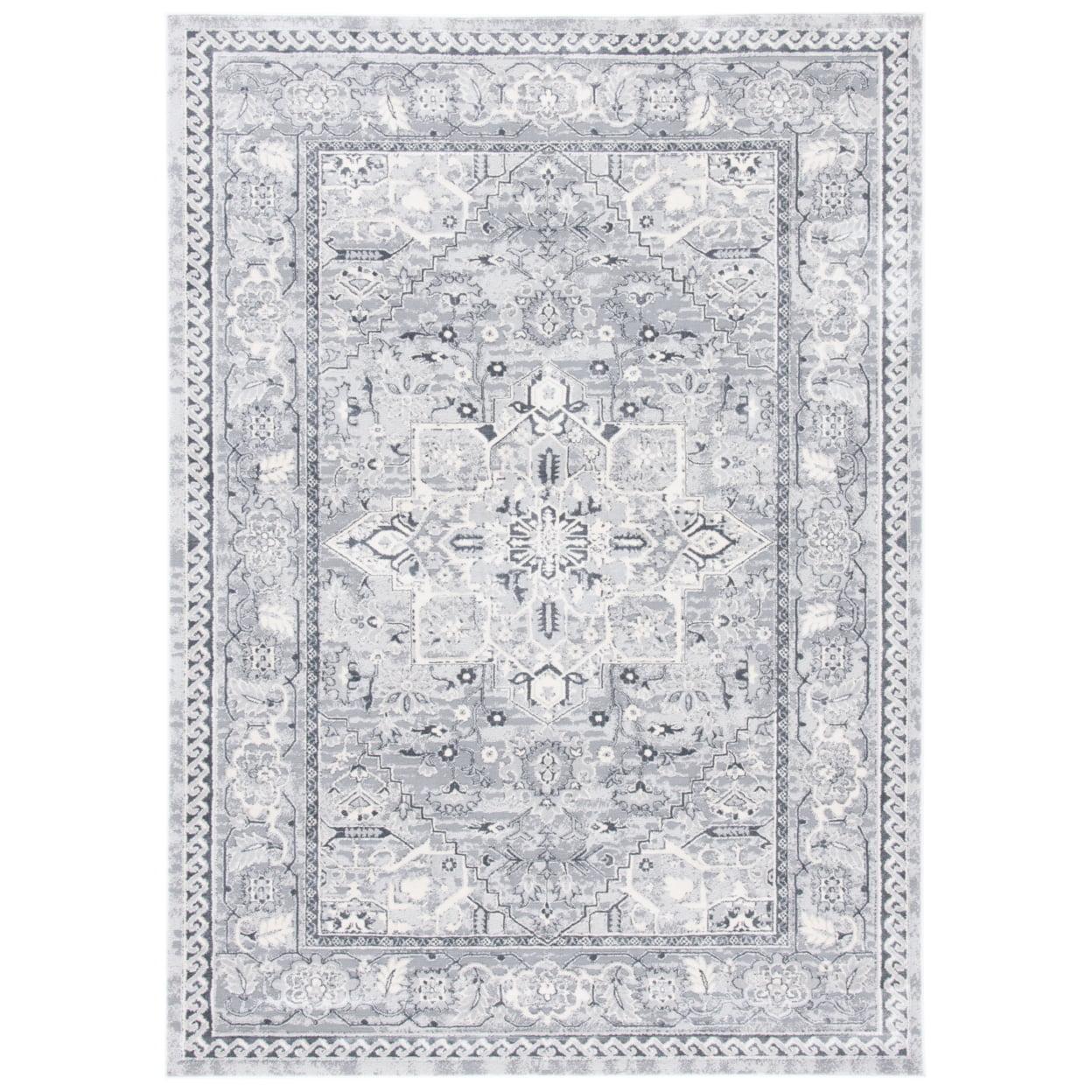 Alhambra ALH610 Power Loomed Area Rug - Cream/Grey - 4' X 6' - Safavieh.