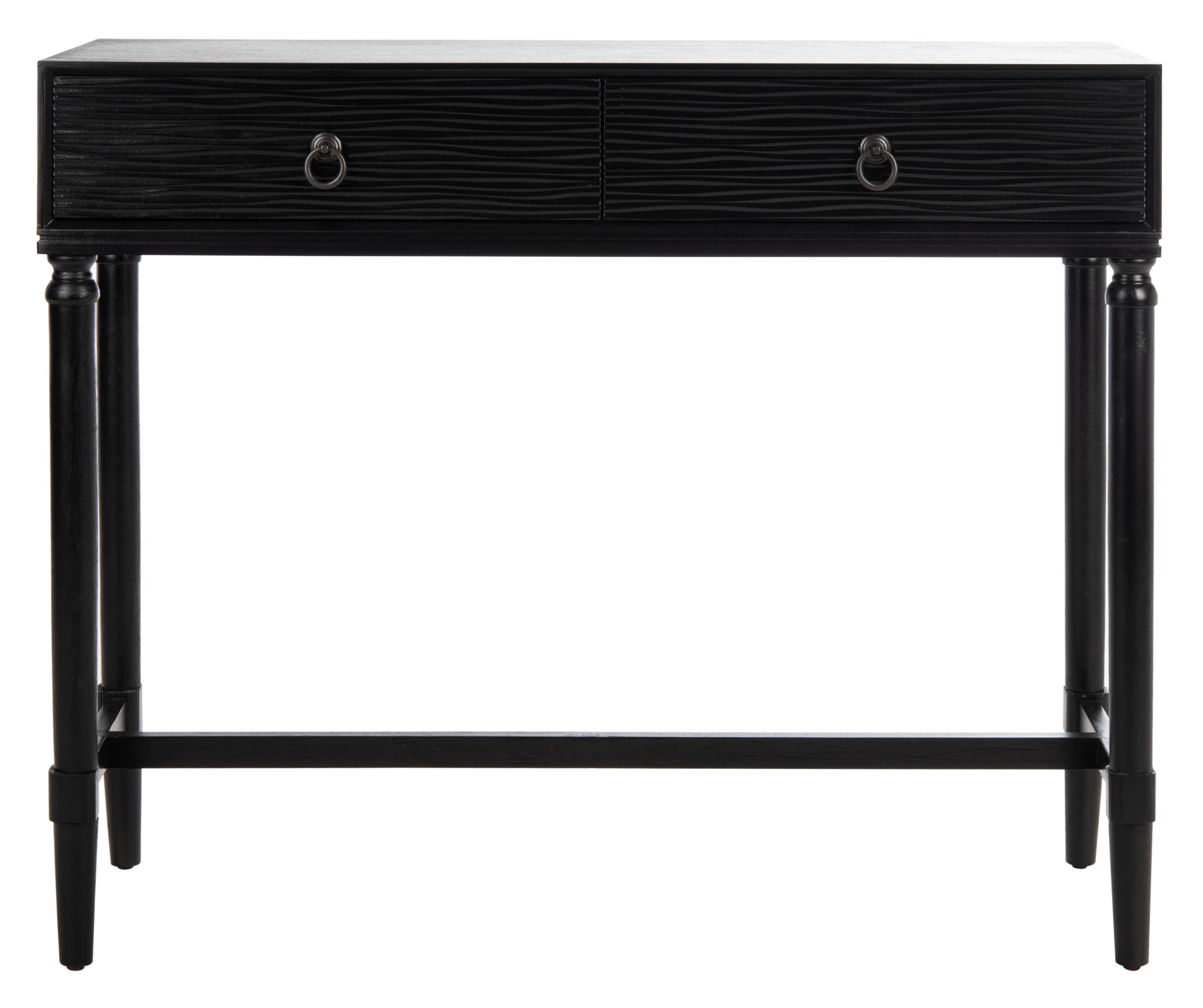 SAFAVIEH Aliyah French Black Wood Console Table with Drawer (35.5 in. W x 13 in. D x 29.5 in. H)