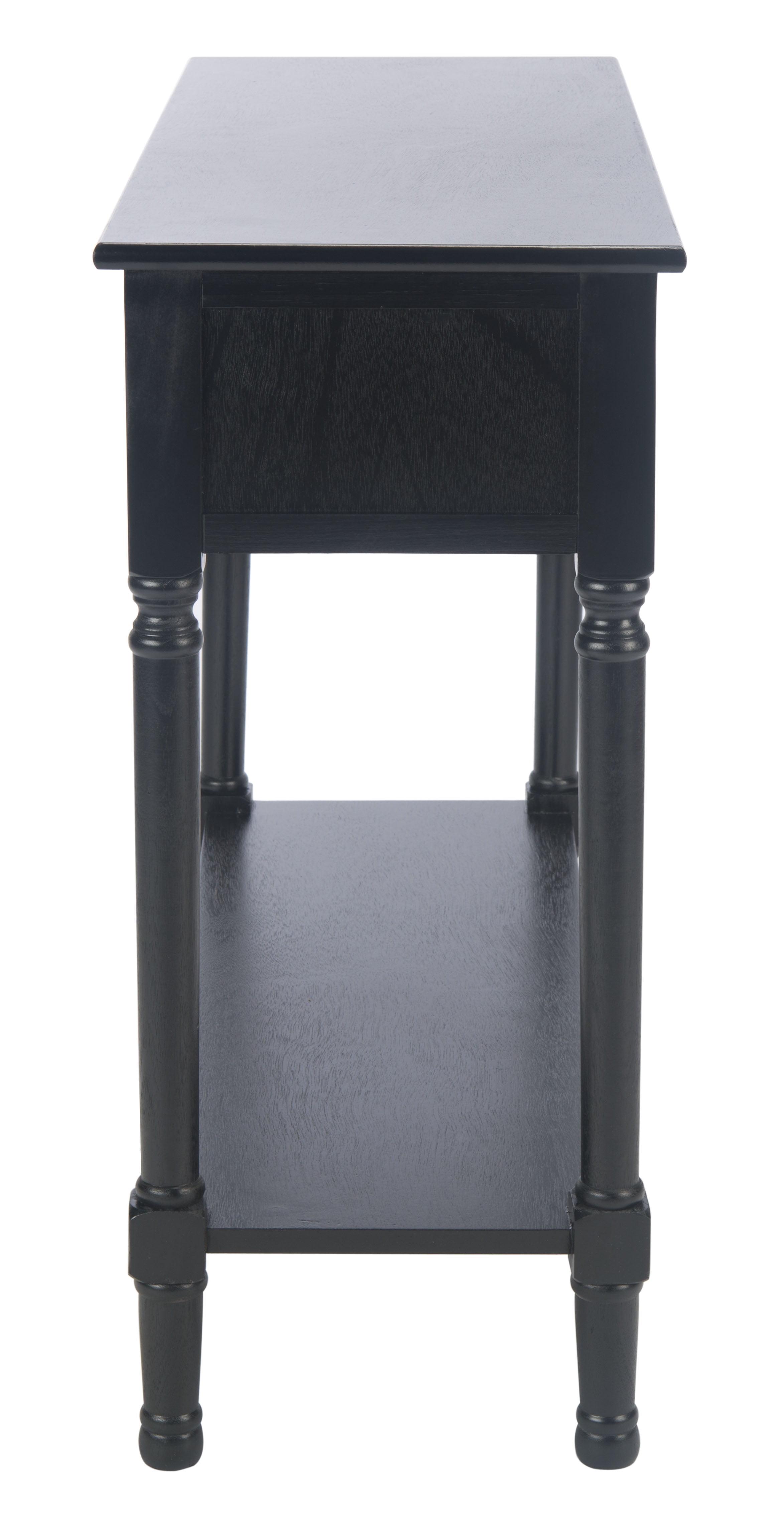 Allura Black Wood and Metal Console Table with Storage