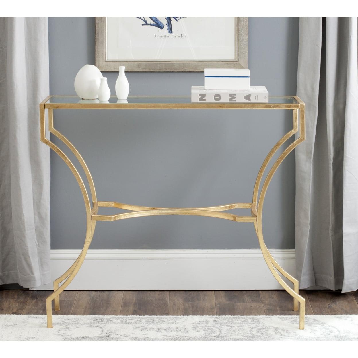 Alphonse Console Table - Gold/Glass - Safavieh