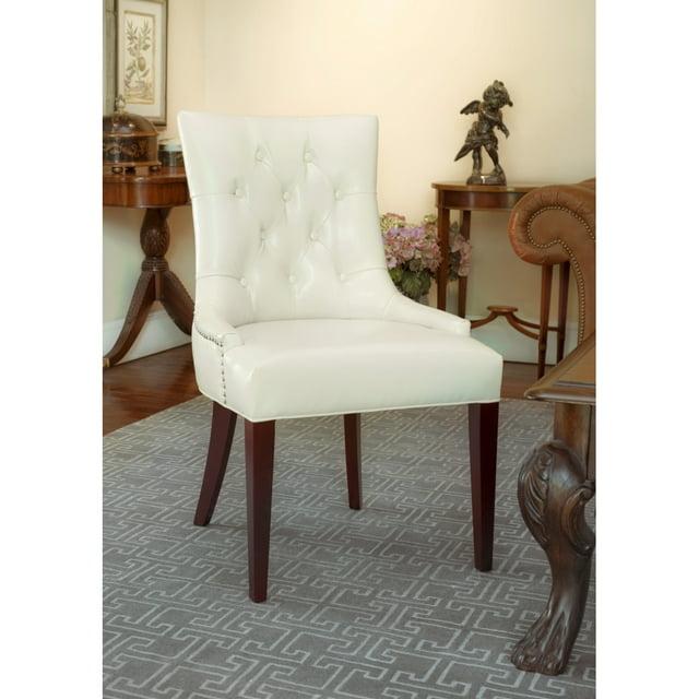 Amanda 19"H Tufted Chair with Nickel Nail Heads - Flat Cream - Safavieh