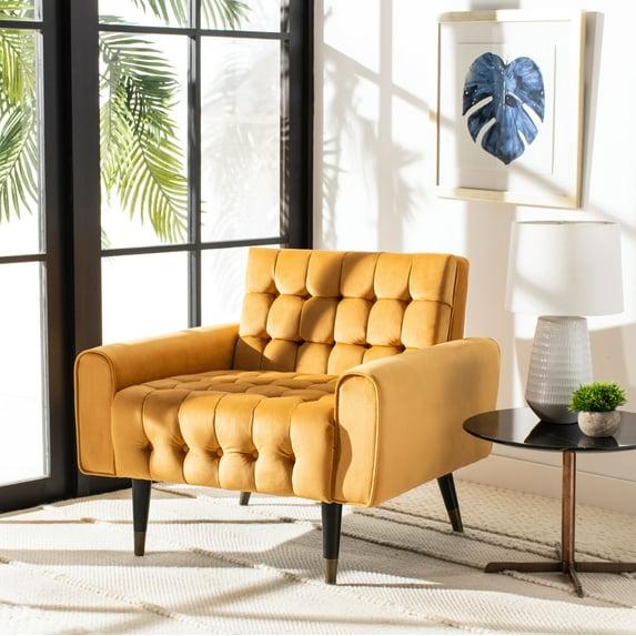 Amaris Tufted Accent Chair - ACH4503 - Marigold/Black - Safavieh