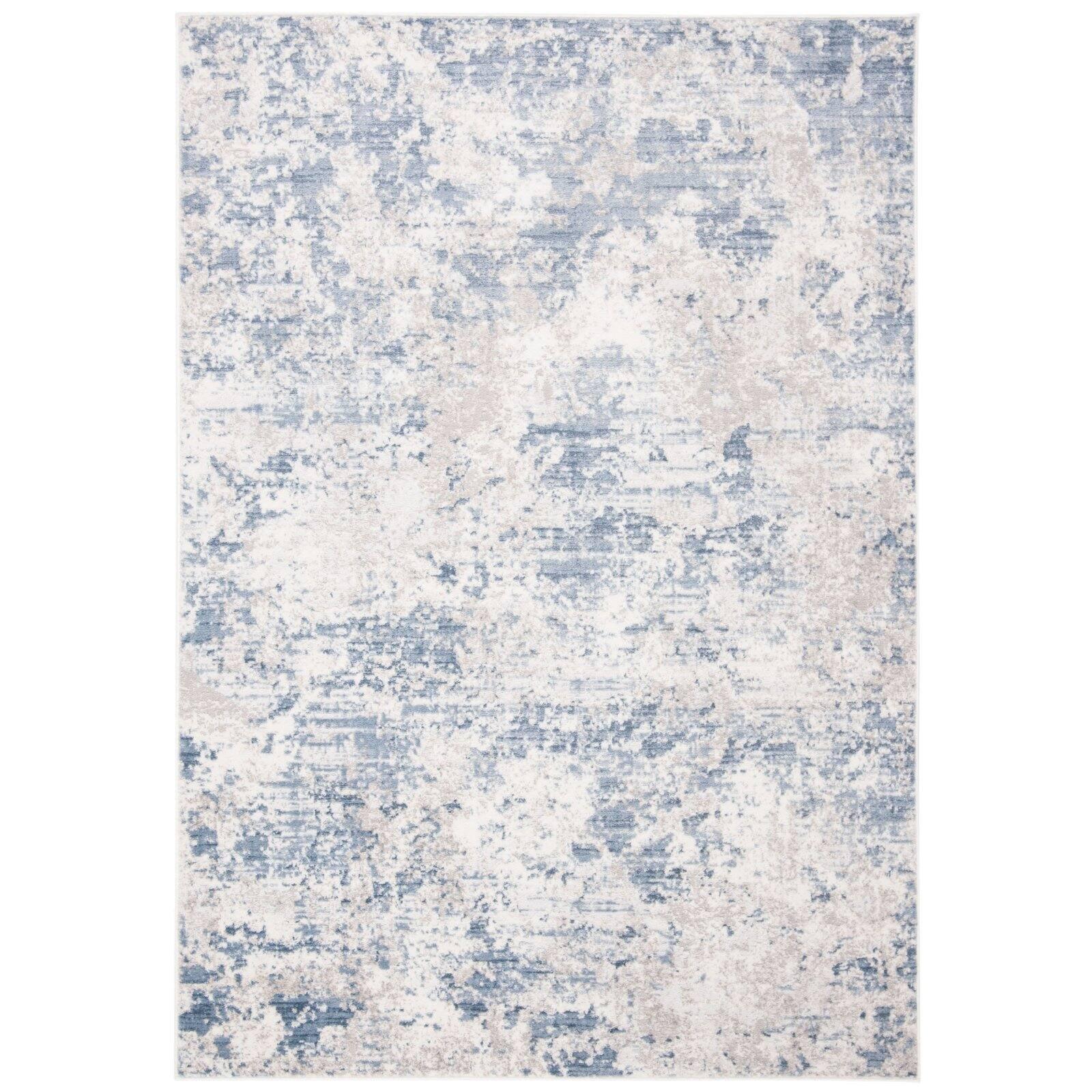 Amelia Gray/Blue 9 ft. x 12 ft. Abstract Area Rug