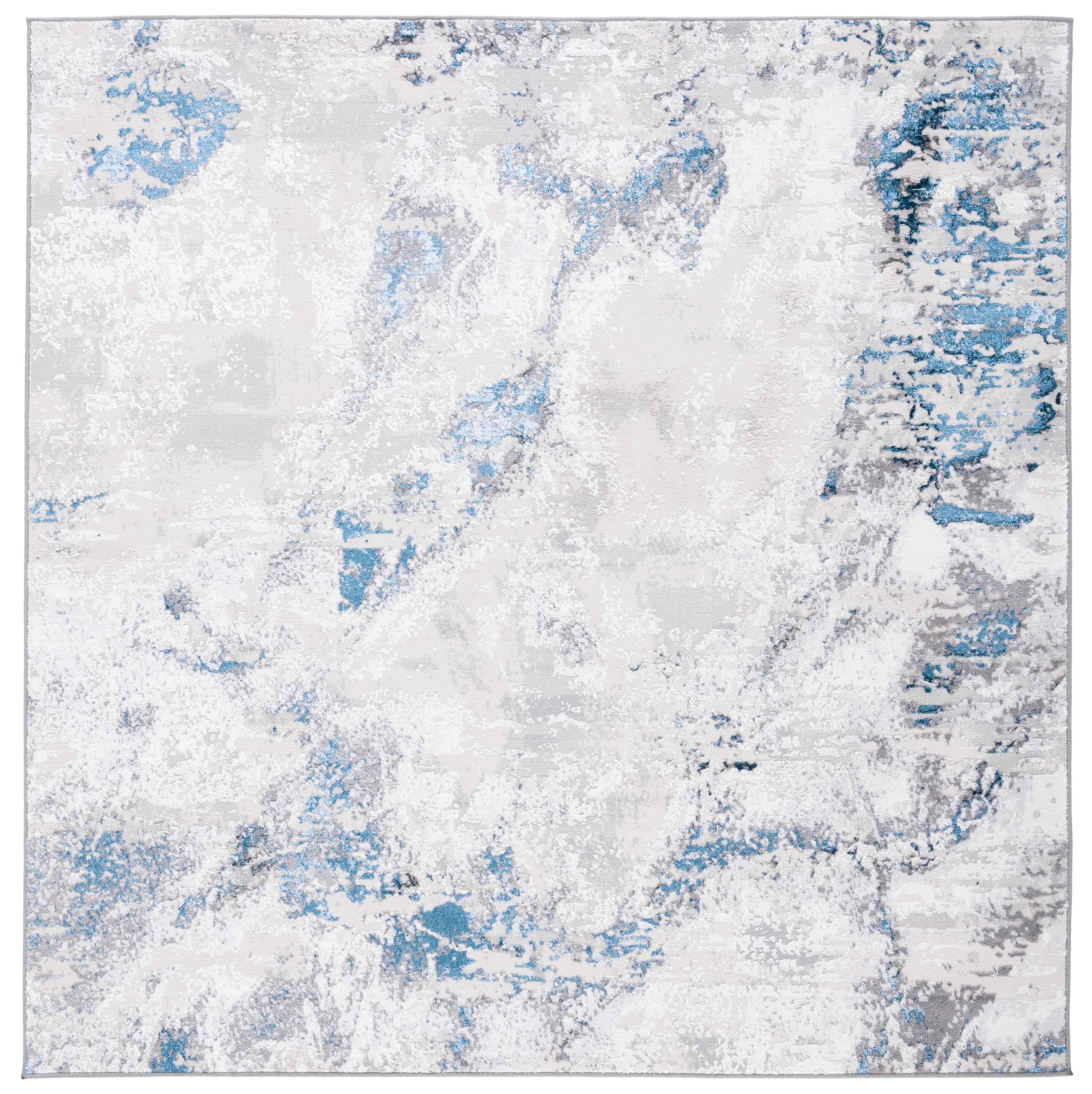 Amelia ALA232 Power Loomed Area Rug - Grey/Blue - 6'7"x6'7" - Safavieh.
