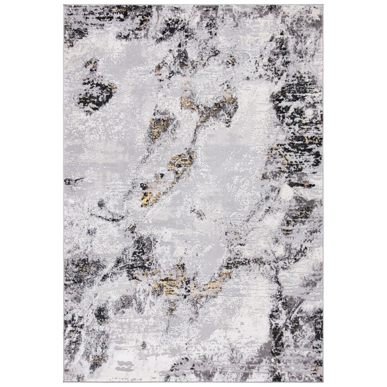 SAFAVIEH Amelia Ashley Abstract Marble Area Rug, Grey/Gold, 4'5" x 6'5"