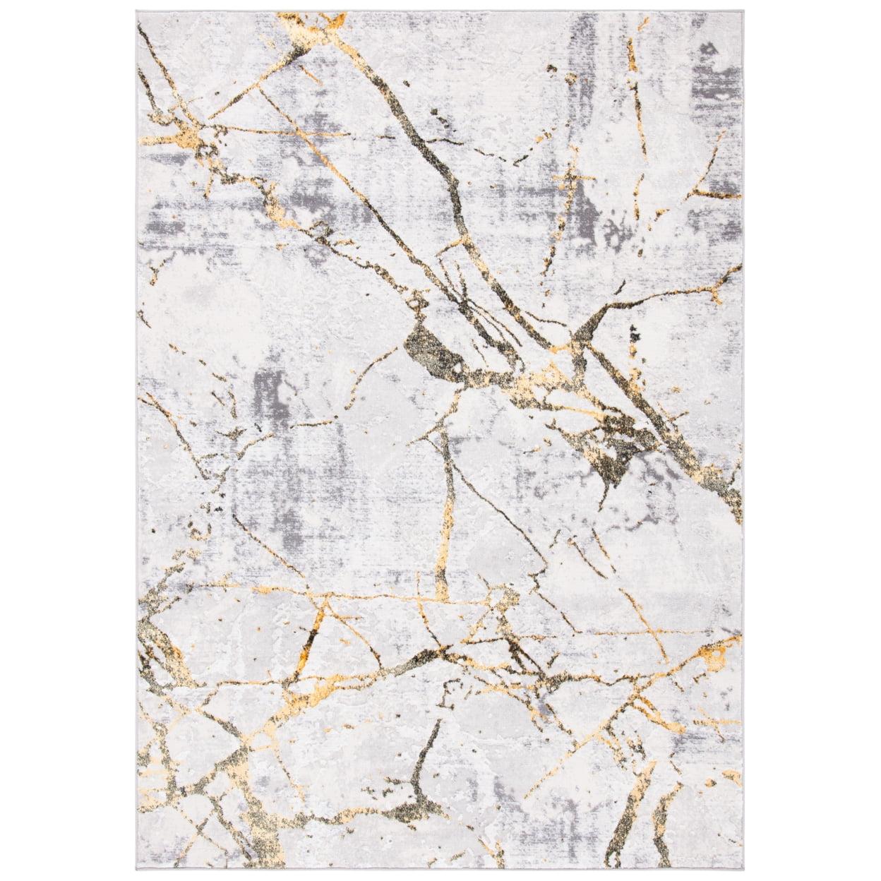 Amelia ALA293 Power Loomed Indoor Accent Rug - Grey/Gold - 3'x5' - Safavieh