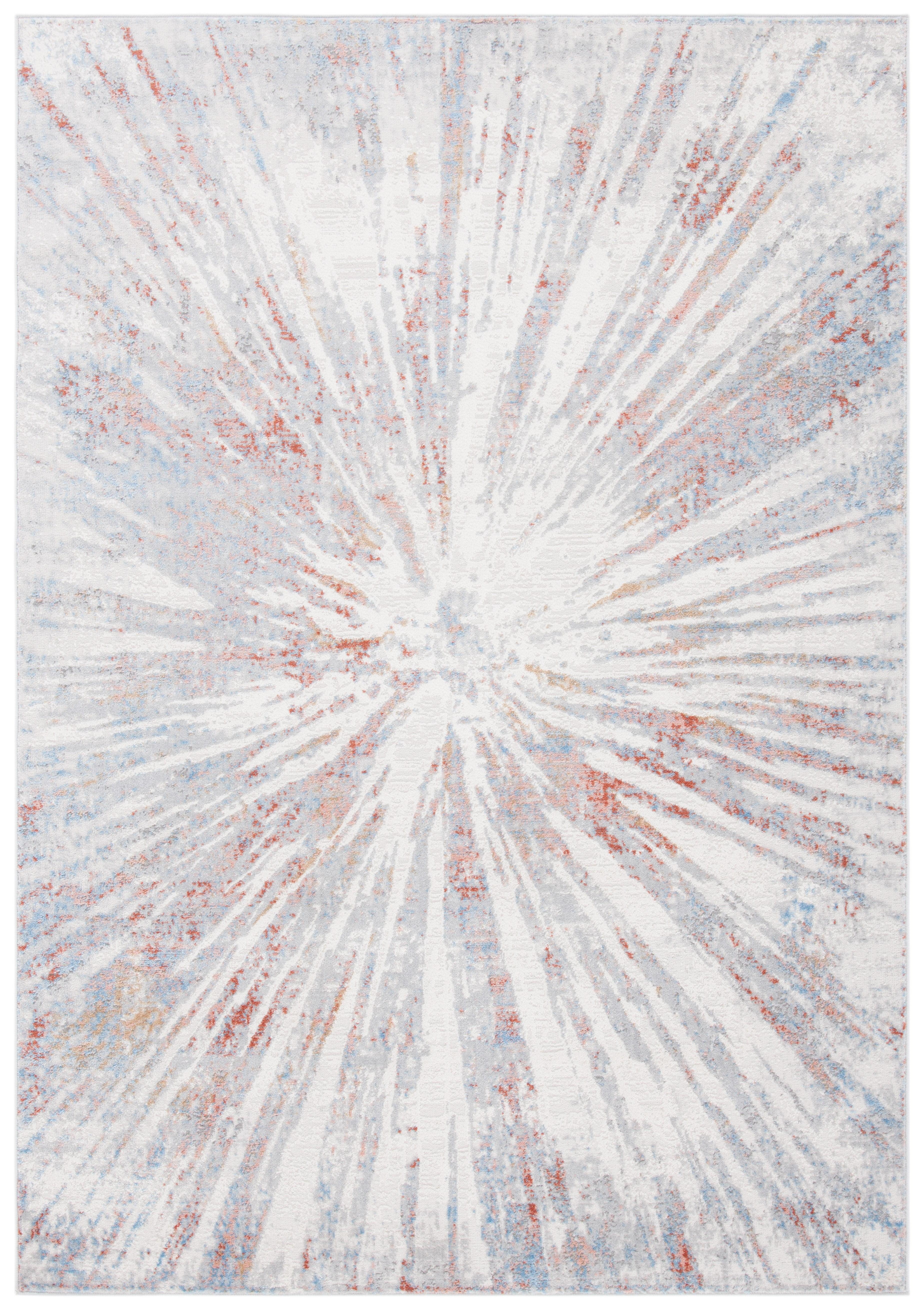 SAFAVIEH Amelia Caelie Abstract Area Rug, Grey/Rust, 9' x 12'