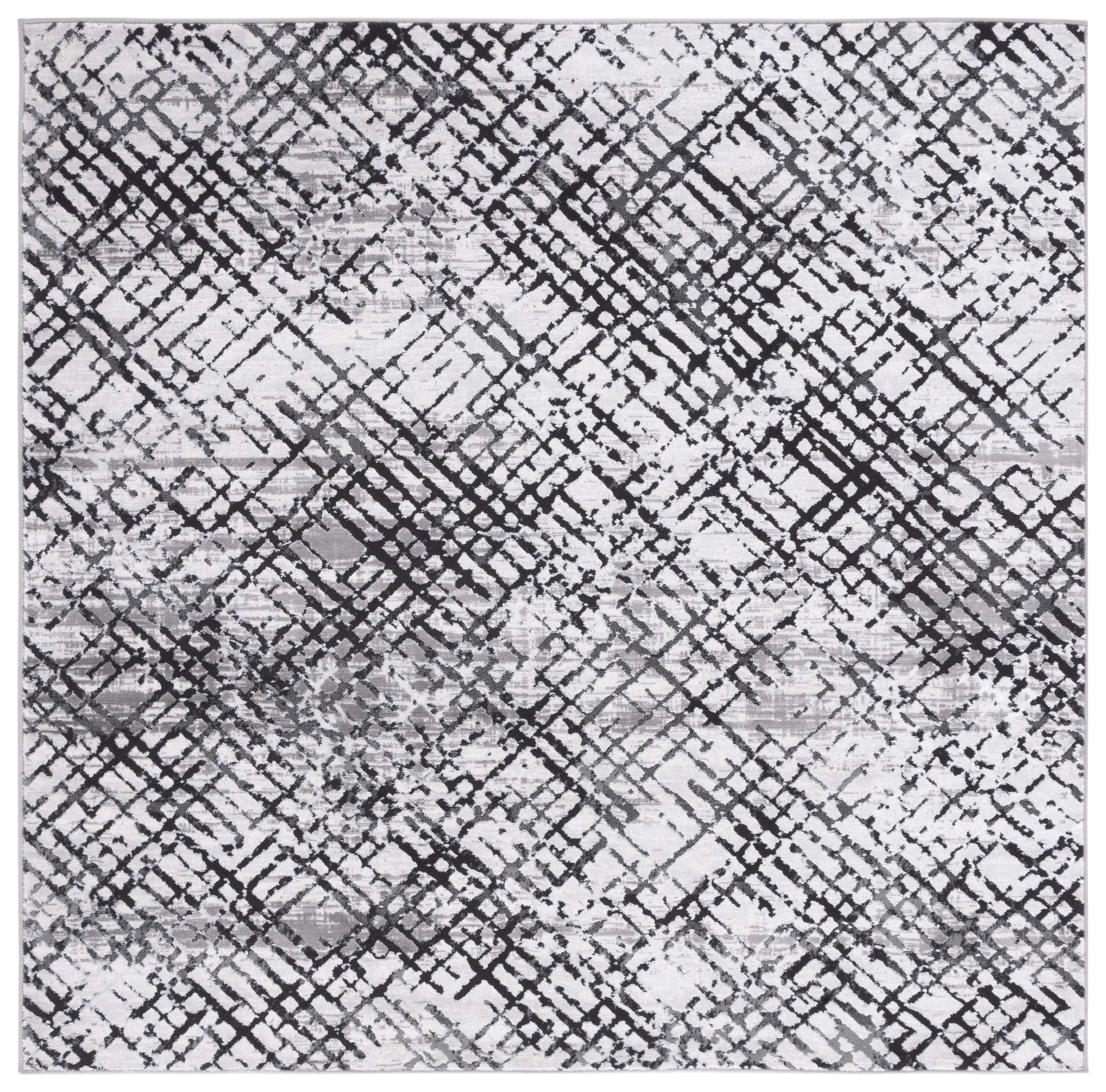 Amelia ALA275 Power Loomed Area Rug - Gray/Charcoal - 6'7"x6'7" - Safavieh.