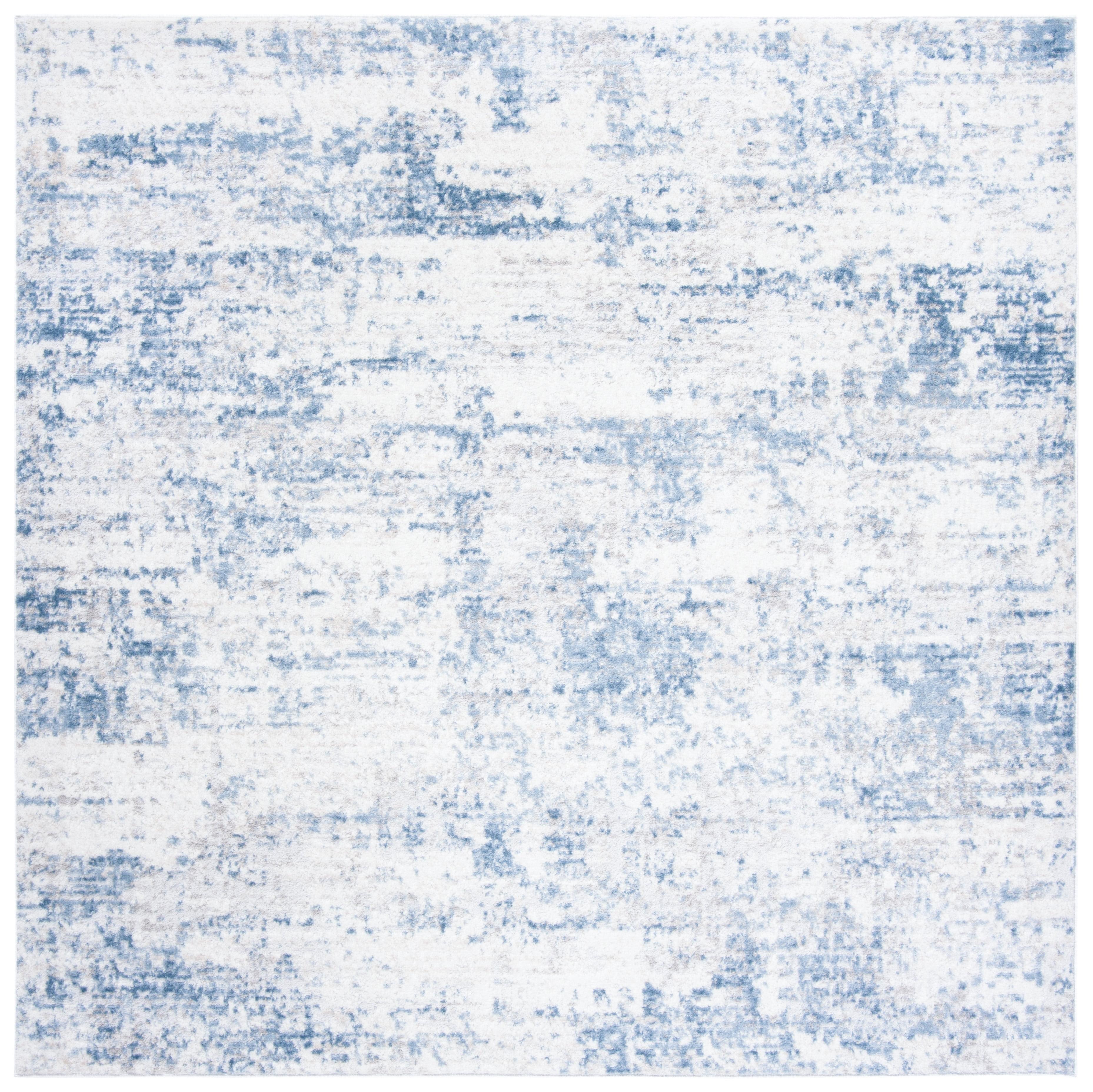 Amelia ALA700 Power Loomed Area Rug - Ivory/Blue - 6'7"x6'7" - Safavieh.