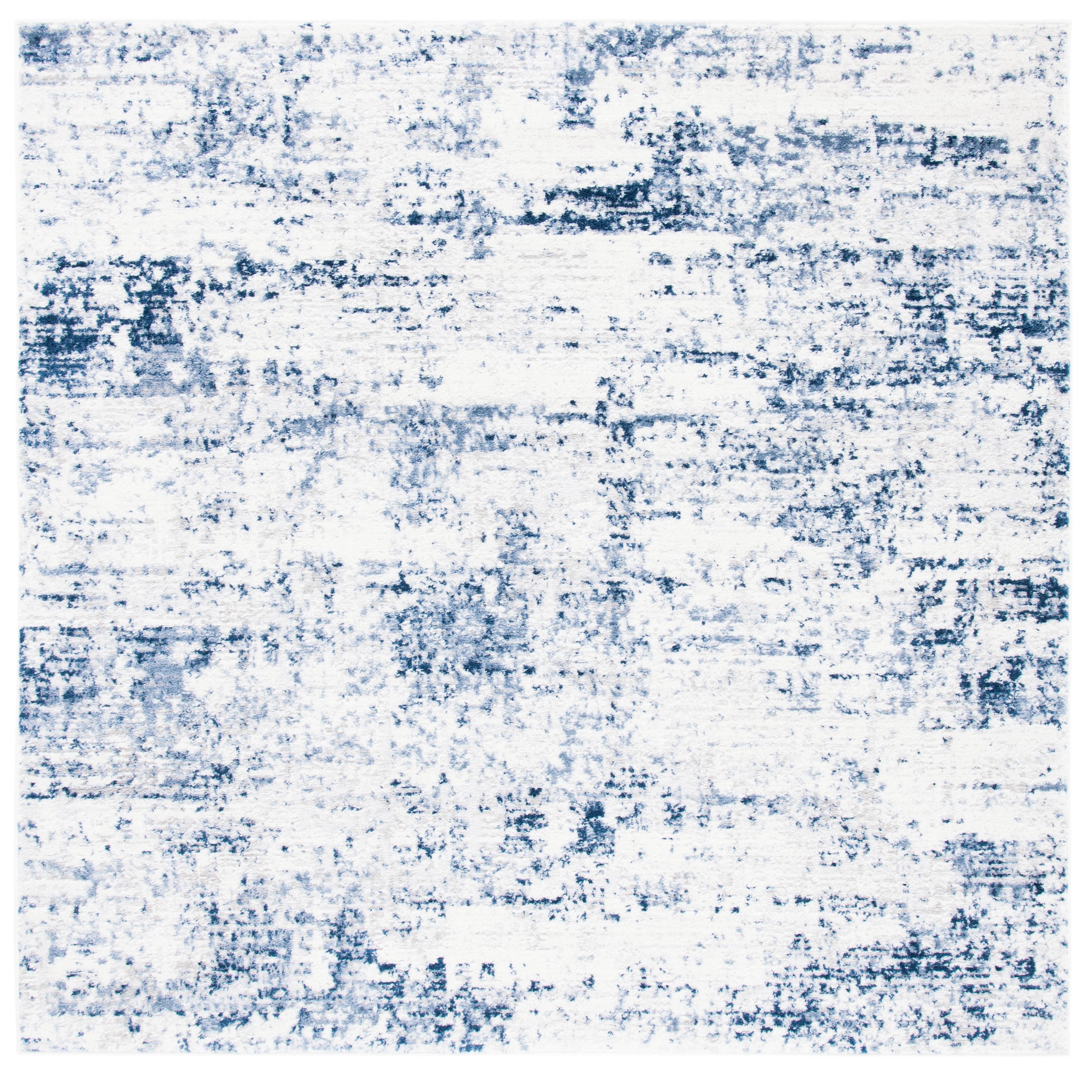 Amelia ALA700 Power Loomed Area Rug - Ivory/Navy - 3'x3' - Safavieh.
