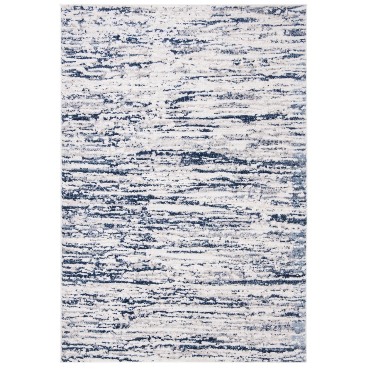 Amelia 11' x 15' Grey and Navy Abstract Area Rug