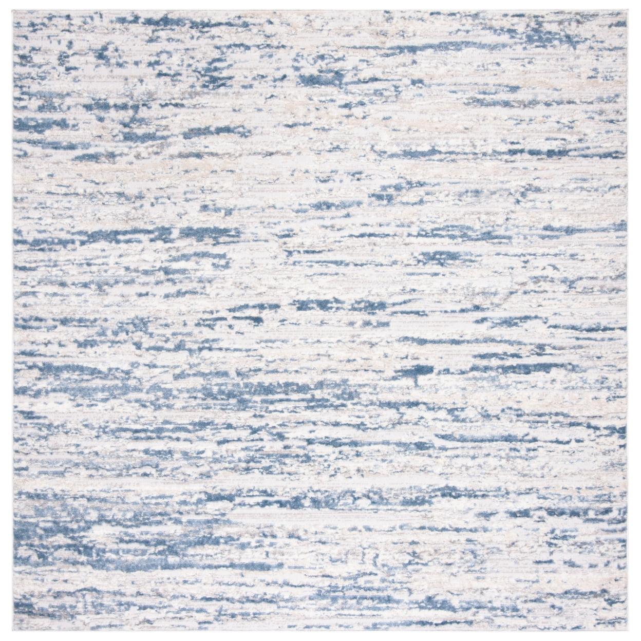 Amelia ALA768 Power Loomed Area Rug - Ivory/Blue - 9'x9' - Safavieh.