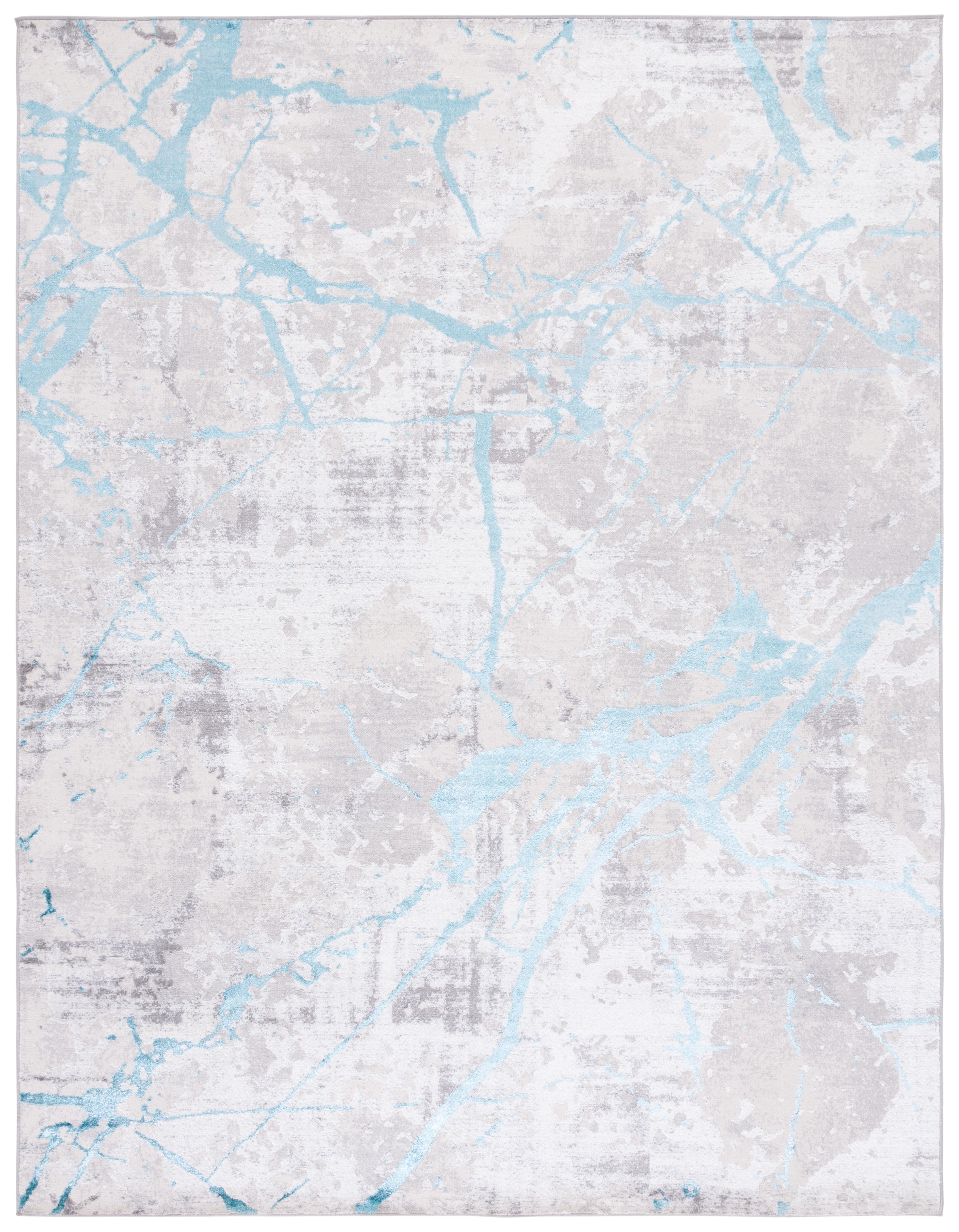 Amelia ALA293 Power Loomed Indoor Area Rug - Grey/Aqua - 8'x10' - Safavieh