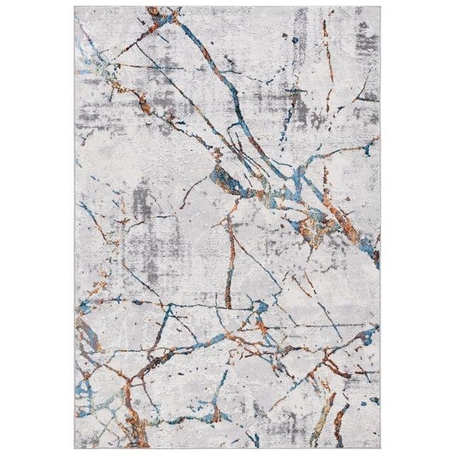 Amelia ALA293 Power Loomed Indoor Area Rug - Grey/Blue Gold - 4'5"x6'5" - Safavieh