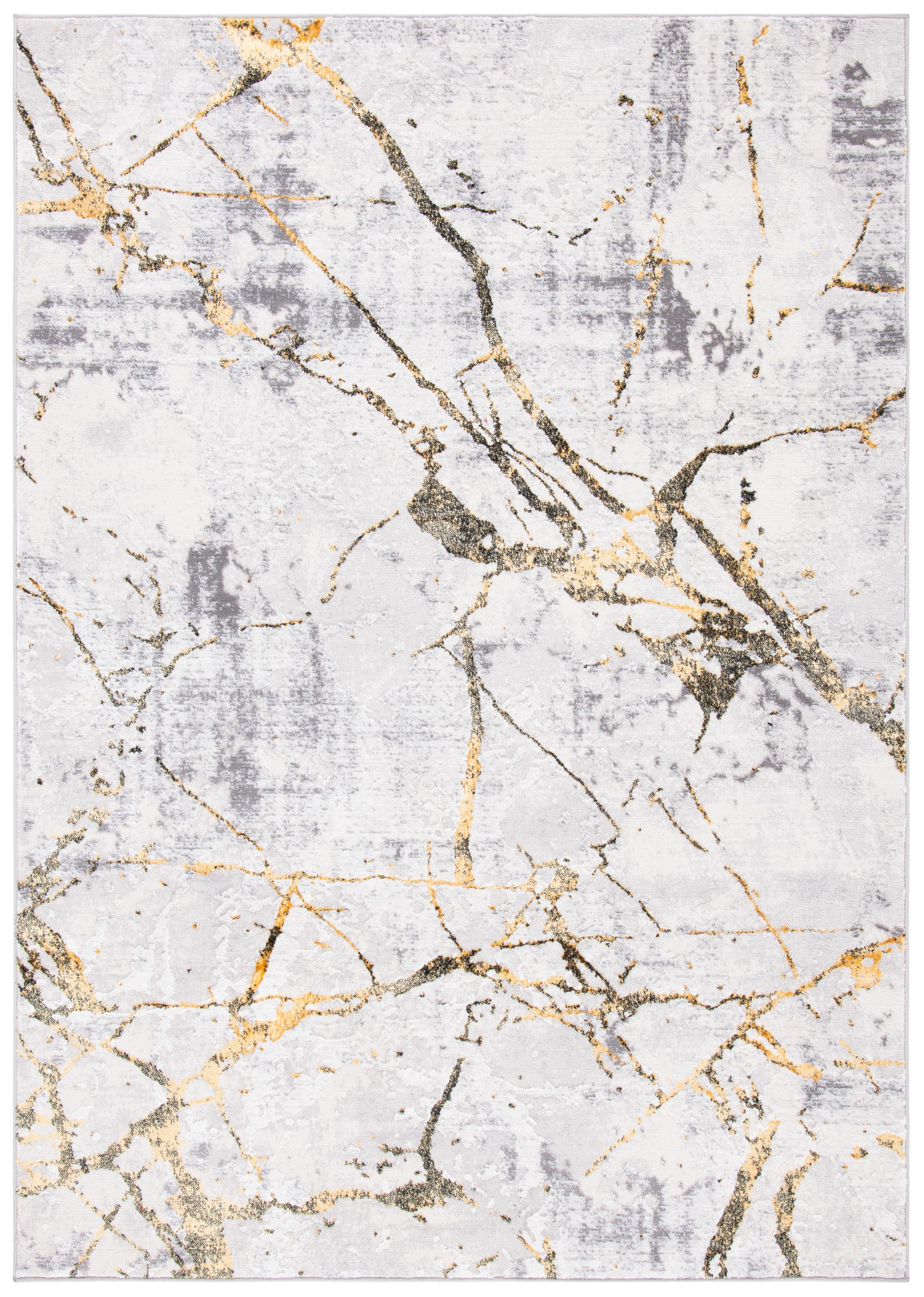 Amelia ALA293 Power Loomed Indoor Accent Rug - Grey/Gold - 3'x5' - Safavieh