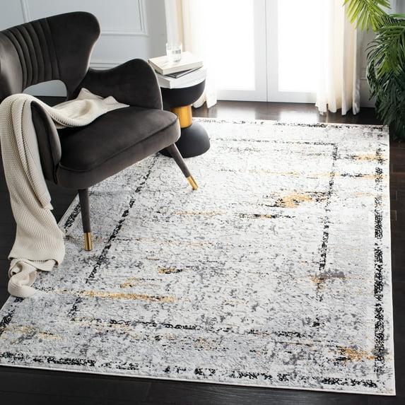 Amelia ALA207 Machine Made Indoor Area Rug - Grey/Gold - 9'x12' - Safavieh