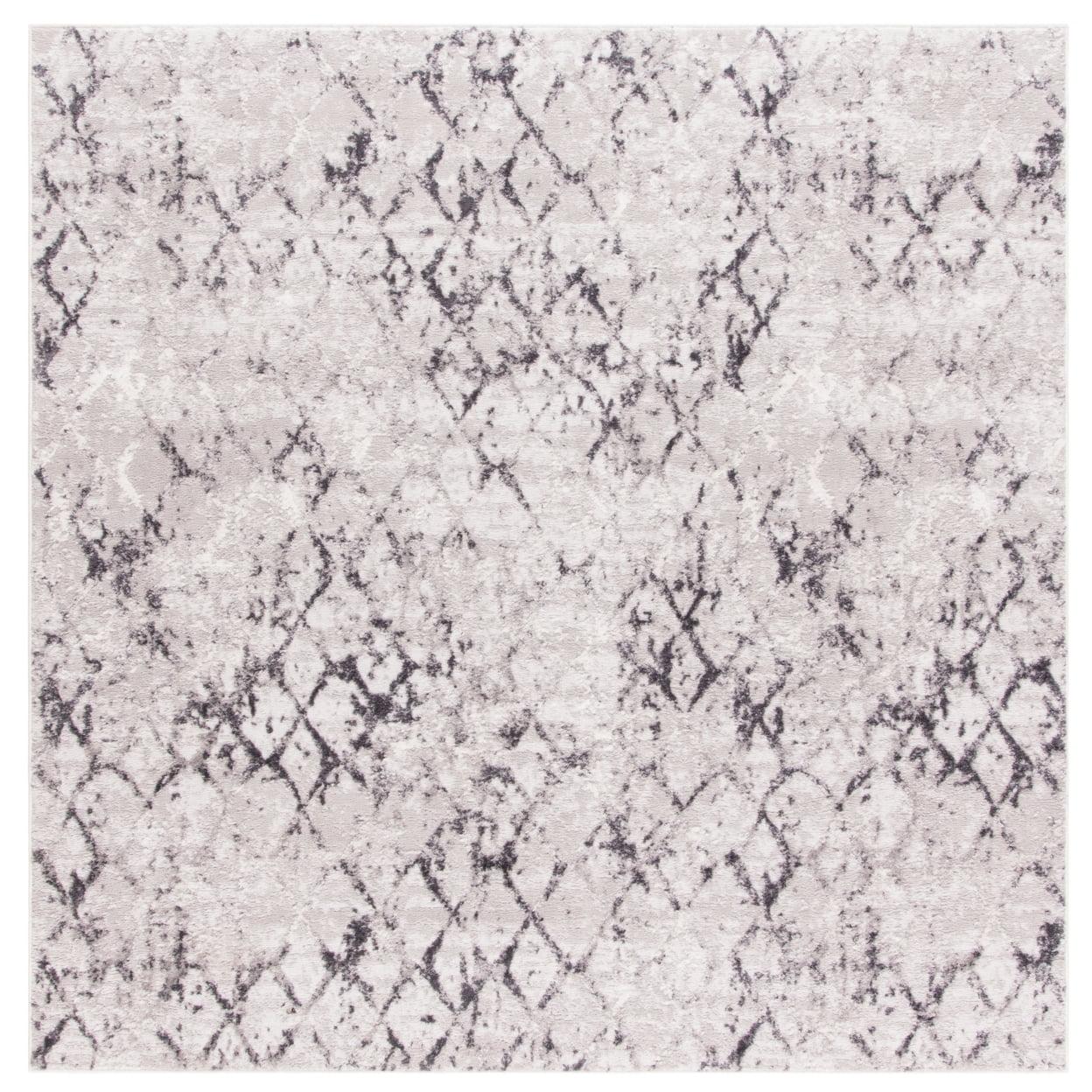 SAFAVIEH Amelia Roslyn Abstract Distressed Area Rug, Grey/Light Grey, 11' x 11' Square