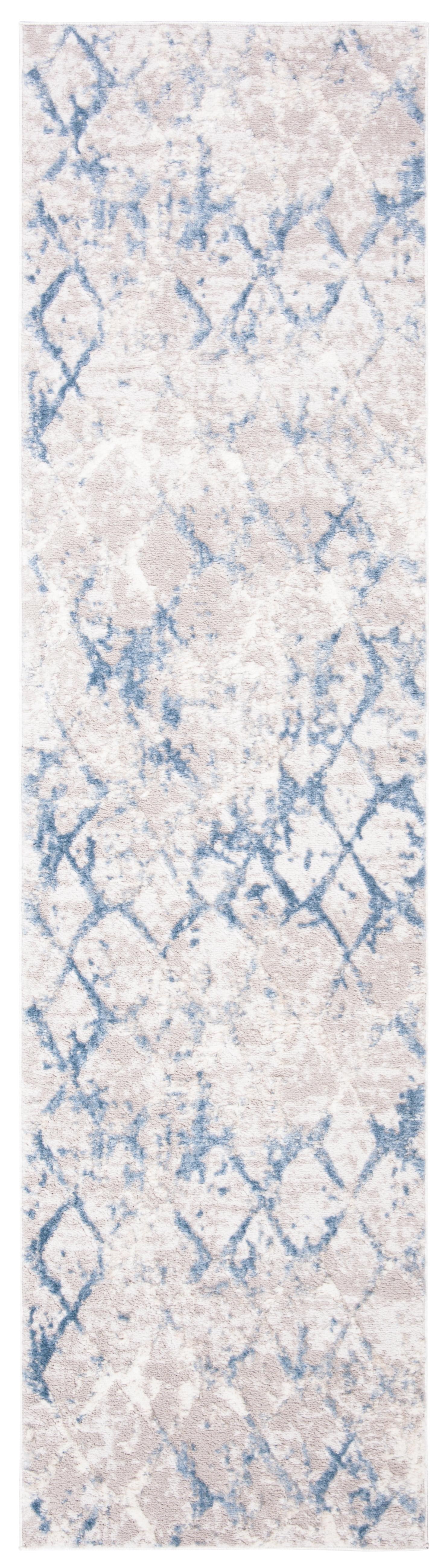 Amelia ALA783 Power Loomed Runner Rug  - Light Grey/Blue - 2'2"x22' - Safavieh.