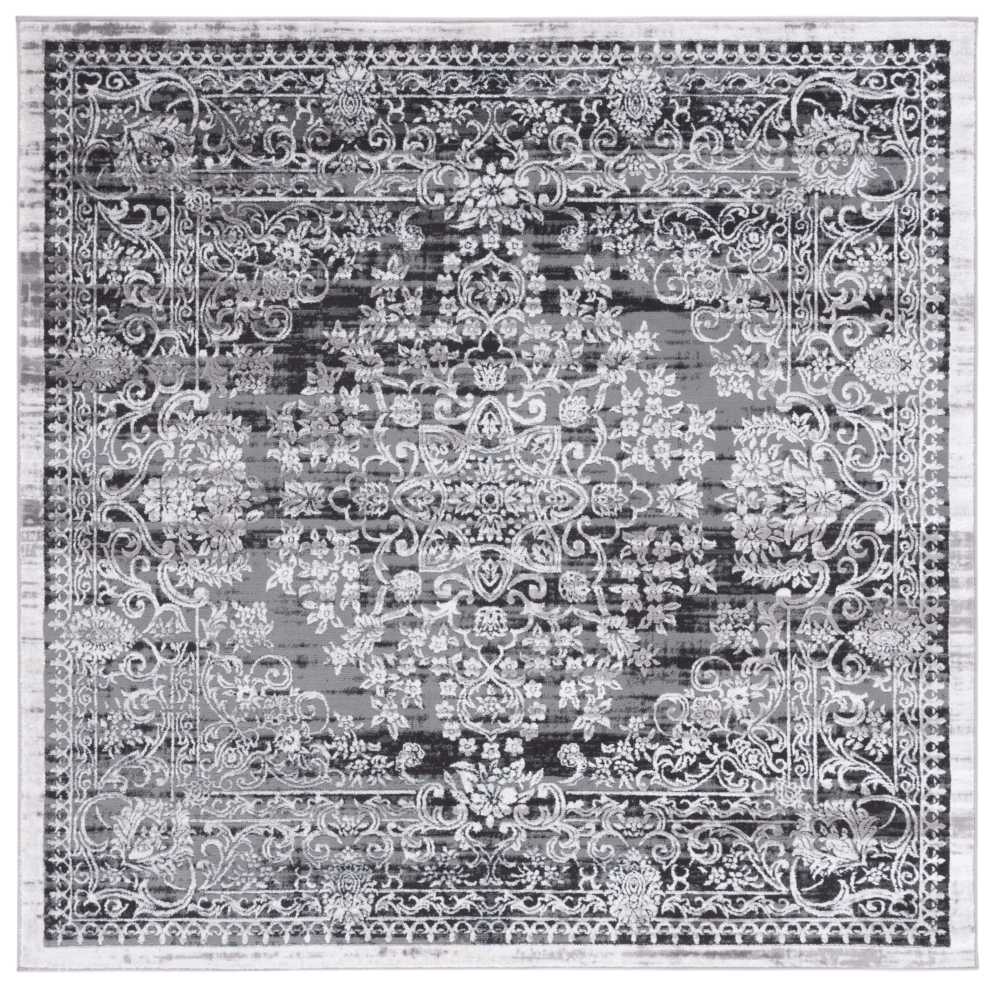 Amelia ALA298 Power Loomed Area Rug - Charcoal/Gray - 6'7"x6'7" - Safavieh.