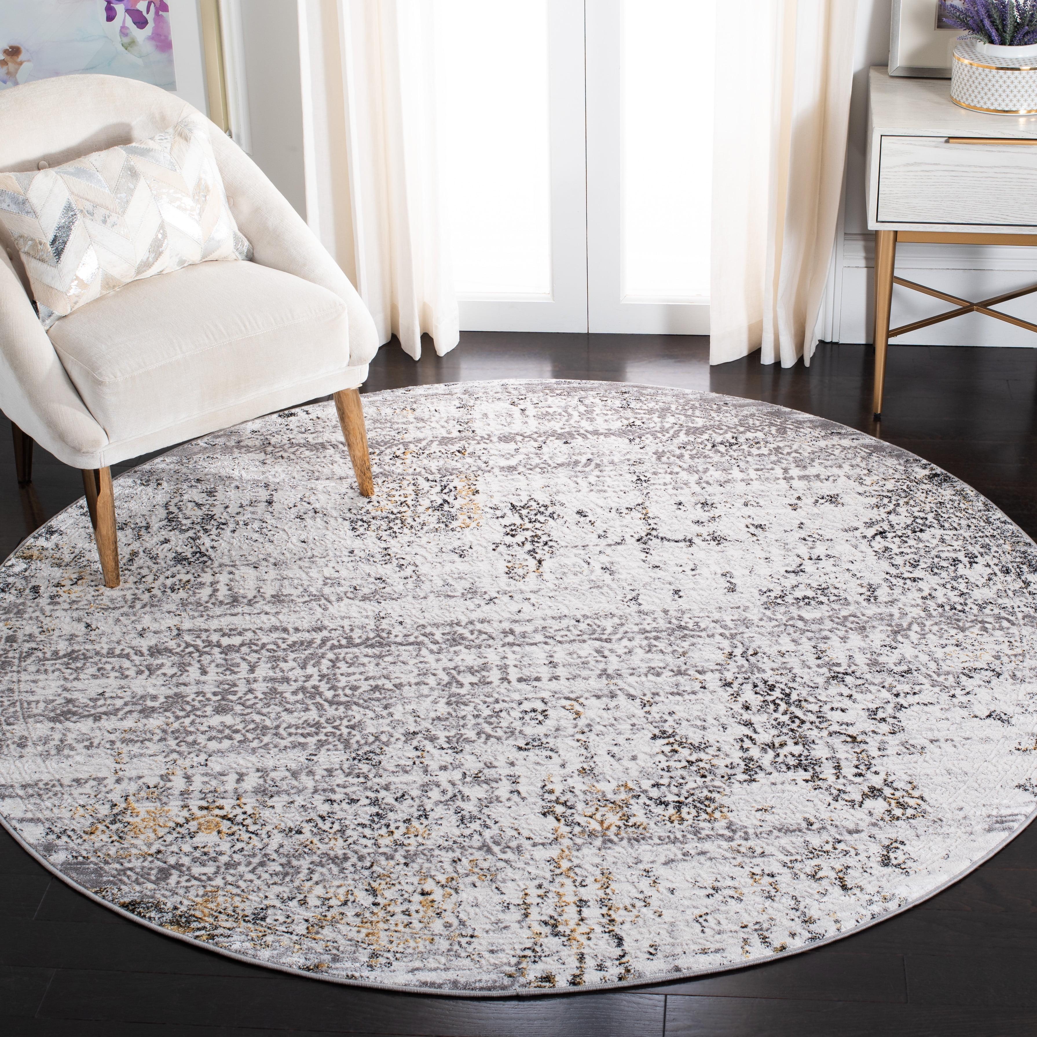 Amelia ALA239 Power Loomed Area Rug - Grey/Ivory - 6'7" round - Safavieh.