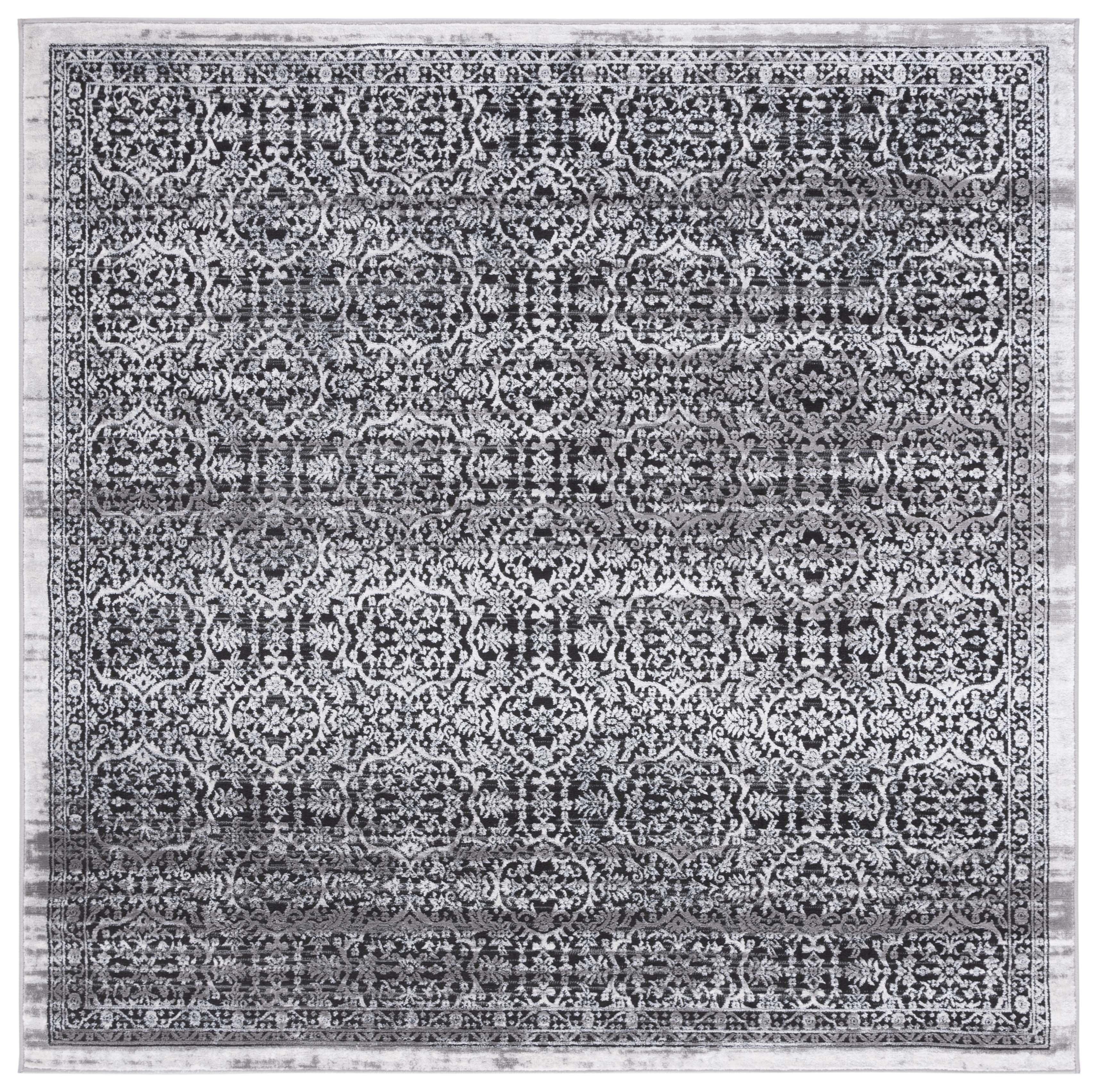 Amelia ALA239 Power Loomed Area Rug - Charcoal/Ivory - 6'7"x6'7" - Safavieh.