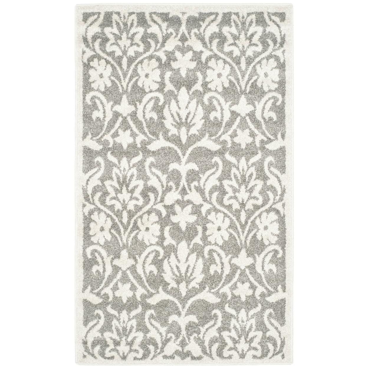 Elegant Amherst Dark Grey & Beige 3' x 5' Geometric Area Rug