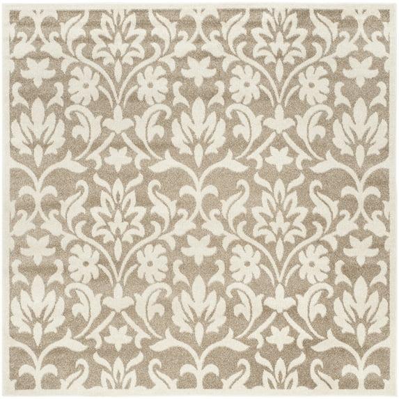 Amherst AMT424 Power Loomed Indoor Area Rug - Wheat/Beige - 5'x5' - Safavieh