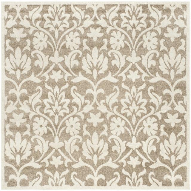 Amherst AMT424 Power Loomed Indoor Area Rug - Wheat/Beige - 5'x5' - Safavieh