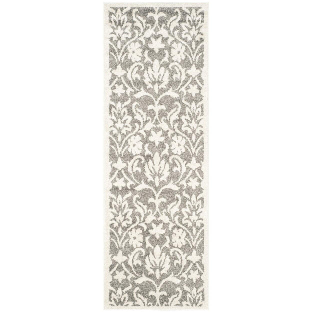 Amherst AMT424 Power Loomed Indoor Runner Rug - Dark Grey/Beige - 2'3"x9' - Safavieh