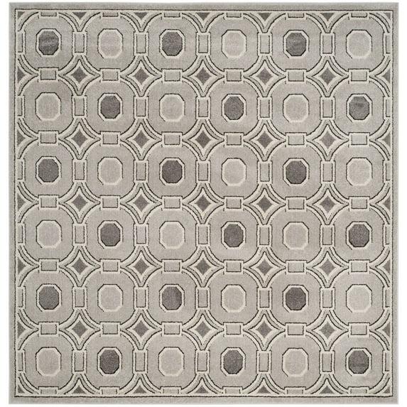 Amherst AMT431 Power Loomed Indoor Area Rug - Light Grey/Ivory - 7'x7' - Safavieh
