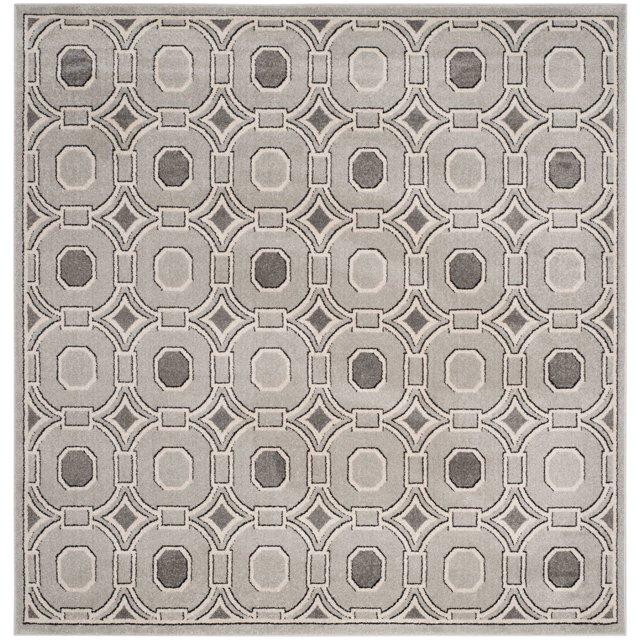 Amherst AMT431 Power Loomed Indoor Area Rug - Light Grey/Ivory - 7'x7' - Safavieh
