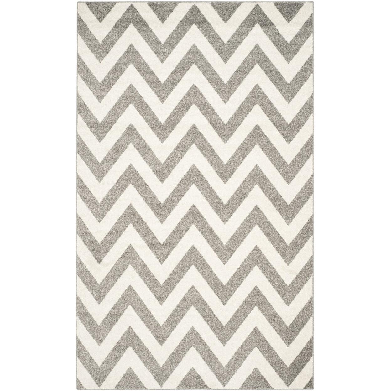 Amherst AMT419 Power Loomed Indoor Area Rug - Dark Grey/Beige - 4'x6' - Safavieh