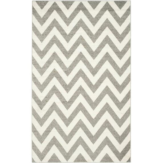 Amherst AMT419 Power Loomed Indoor Area Rug - Dark Grey/Beige - 4'x6' - Safavieh