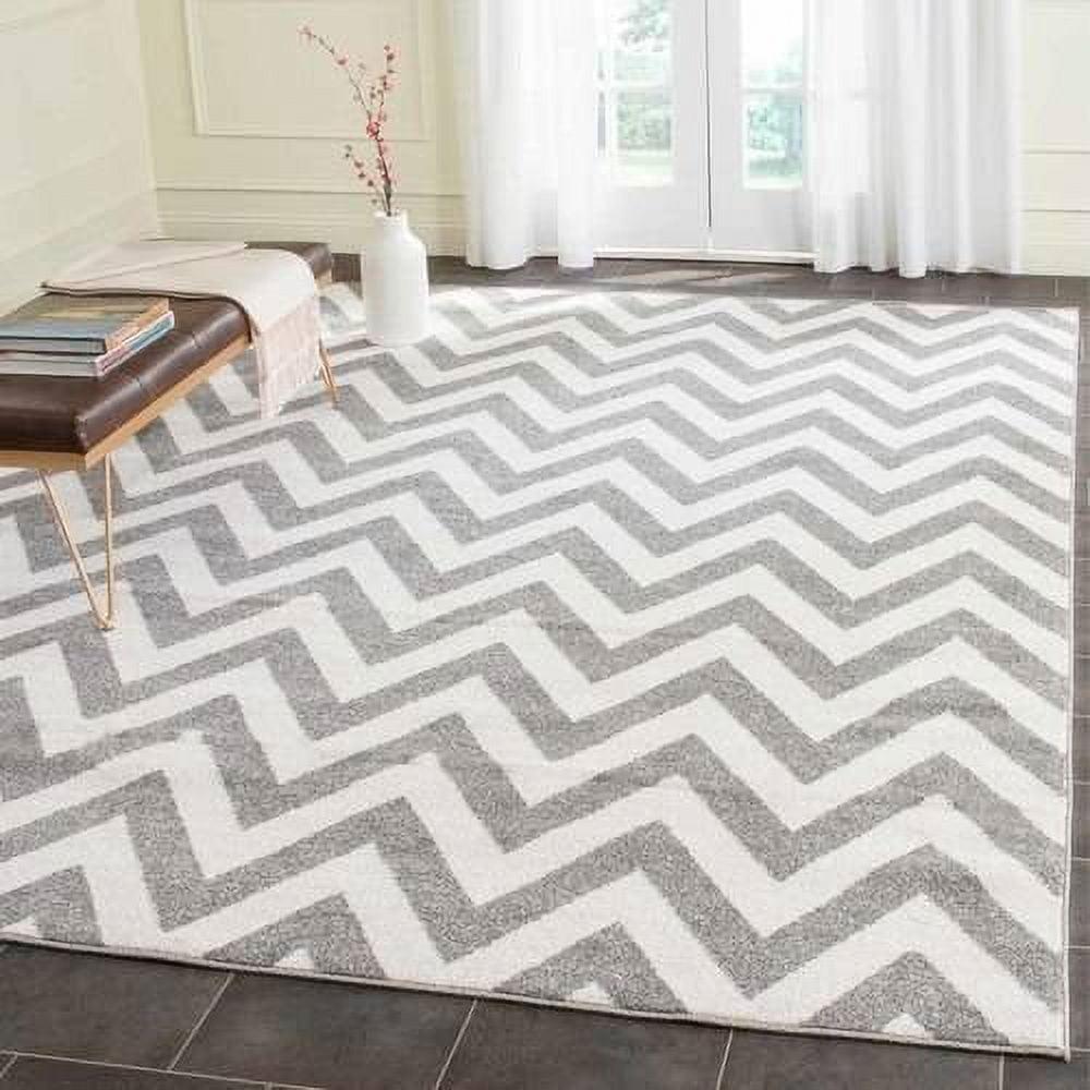 Reversible Chevron Dark Grey/Beige Hand-Knotted 3' x 5' Area Rug