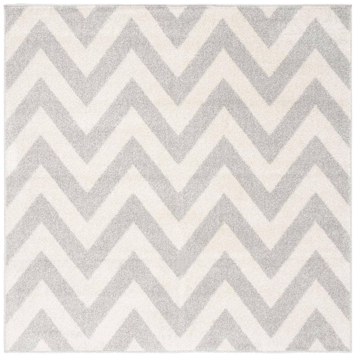 Luxor Light Grey-Beige Hand-Knotted Easy-Care Square Rug