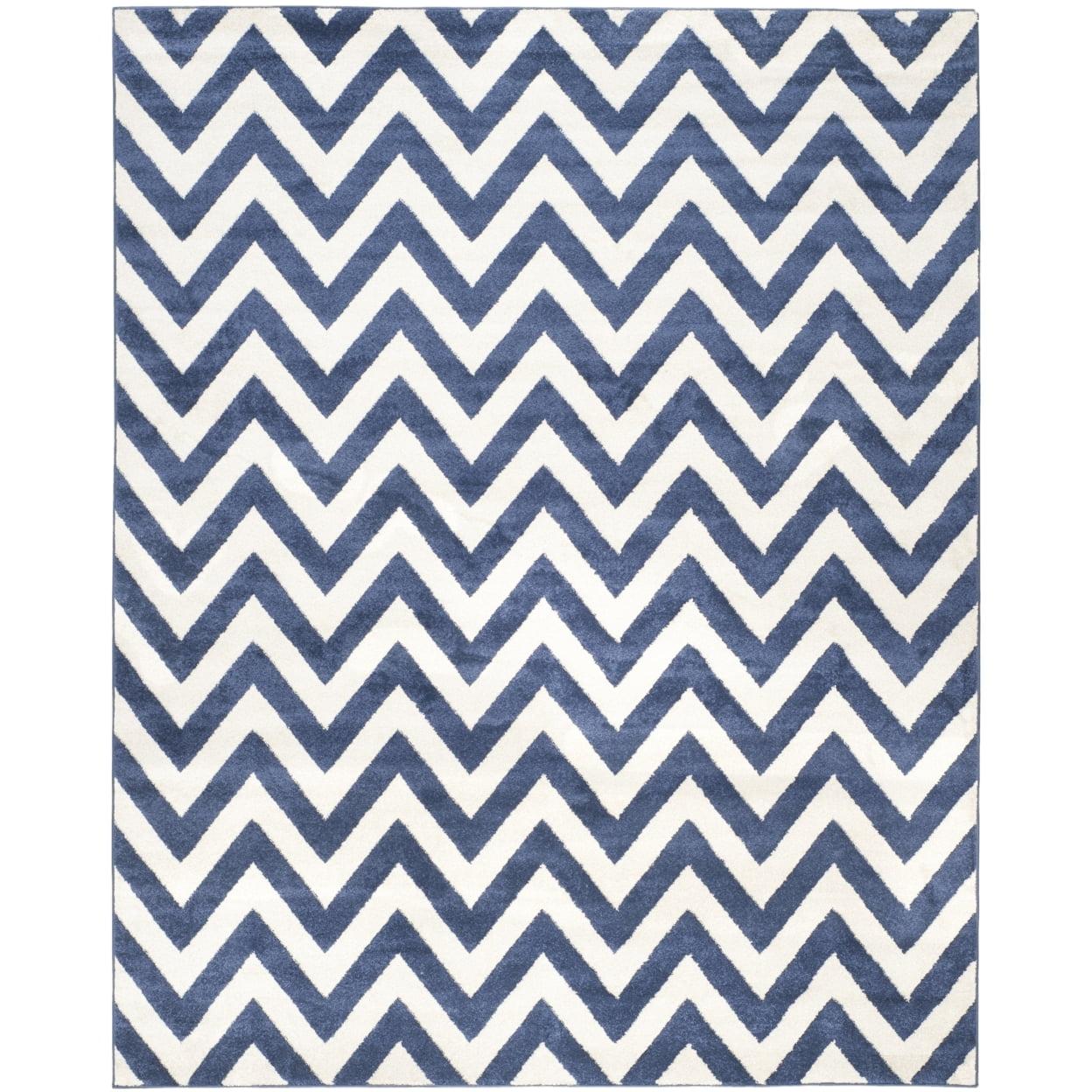 SAFAVIEH Amherst Peronal Geometric Area Rug, Navy/Beige, 2'6" x 4'