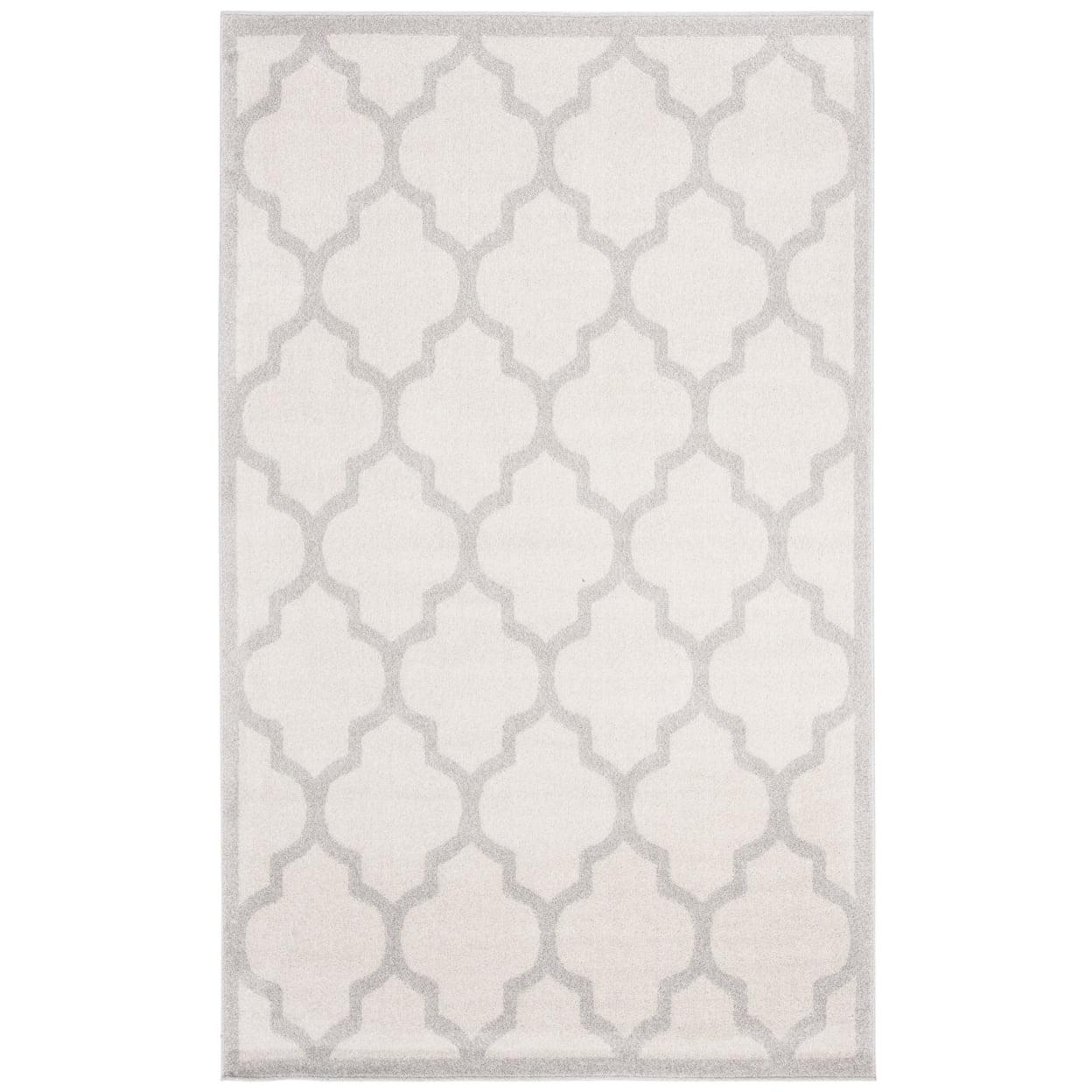 Reversible Gray Square Easy-Care Synthetic Area Rug