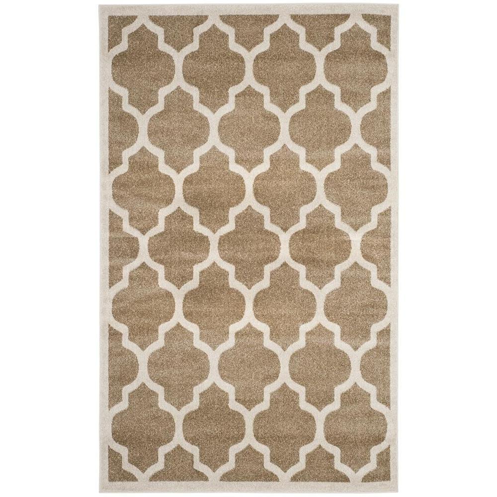 Amherst AMT420 Power Loomed Indoor Area Rug - Wheat/Beige - 5'3"x8' - Safavieh
