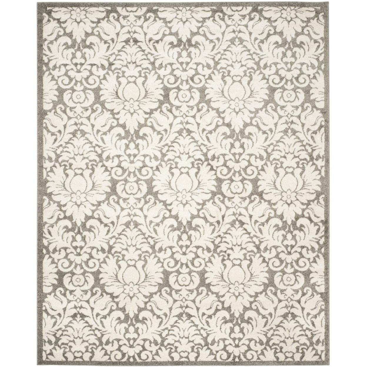 SAFAVIEH Amherst Rosabel Geometric Area Rug, Dark Grey/Beige, 9' x 12'